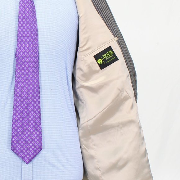 NEW Walter Morton HSM 46R Gray Solid Wool 2B Sport Coat Blazer Jacket V9… - Picture 10 of 11